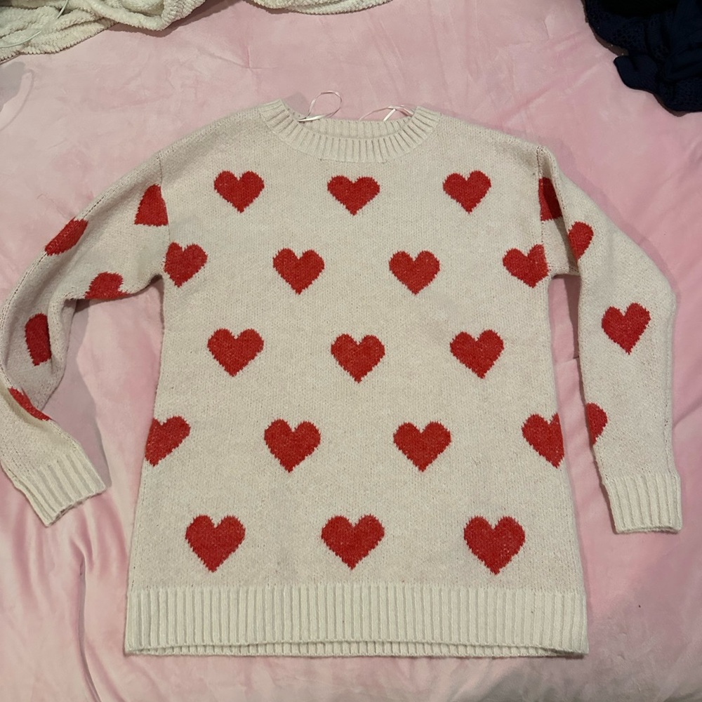 Unisex Never worn. Baby pink Valentine’s Day wool crewneck sweatshirt.
